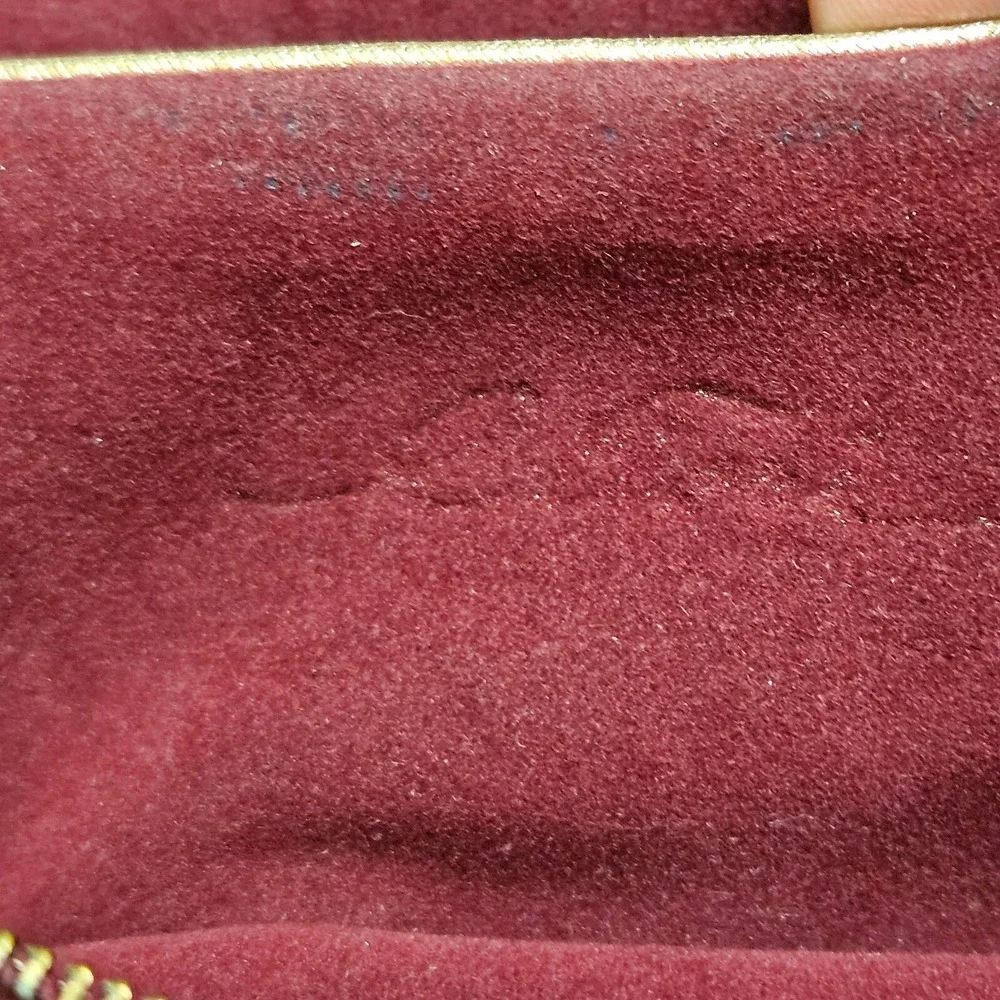 Vintage F Brand Hobo Hand Bag Womens Burgundy Leather Size 9‎ x 14 In